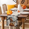 thumbnail image 3 of Table Runner Dresser Scarves 120 Inch Long,Halloween Owl Pumpkin Ghost Face Linen Dining Table Runners Tree Branch Moon on Linen Tabletop Scarf for Wedding Holiday Party Kitchen, 3 of 9