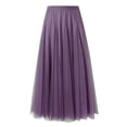 thumbnail image 3 of Wxolcjlv Women's Elastic Waist Tulle Midi Skirt Flowy Voluminous Silhouette for Evening Gathering Occasions Skirts, 3 of 3