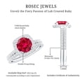 thumbnail image 6 of Rosec Jewels Certified Lab Grown Ruby Bridal Ring Set for Women - Ruby Engagement Ring with Wedding Band - AAAA Quality, 14K White Gold, US 8.50, 6 of 7