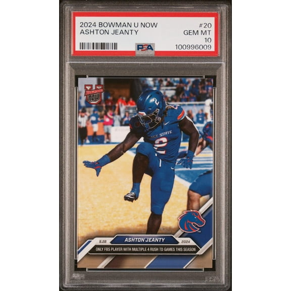 Graded 2024 Topps Bowman U Now Ashton Jeanty #20 Rookie RC Football Card PSA 10 Gem Mint
