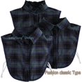 thumbnail image 6 of LoudSung False Collar Detachable Blouse Fake Collar Half Shirts Collar Plaid Designed Cotton Top Elegant for Women Girls, 6 of 9