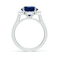 thumbnail image 2 of ANGARA Lab Grown 4.5 Ct Blue Sapphire Halo Ring with Diamonds in 925 Sterling Silver for Women (Size-10mm) | September Birthstone, Anniversary, Jewelry Gift for Women | Lab Grown Blue Sapphire Ring, 2 of 7