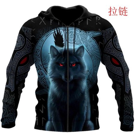 FJ01 Fenrir Wolf And 3D Printed Unisex Hoodie Sweatshirt Streetwear Zip Pullover Casual Jacket Tracksuit