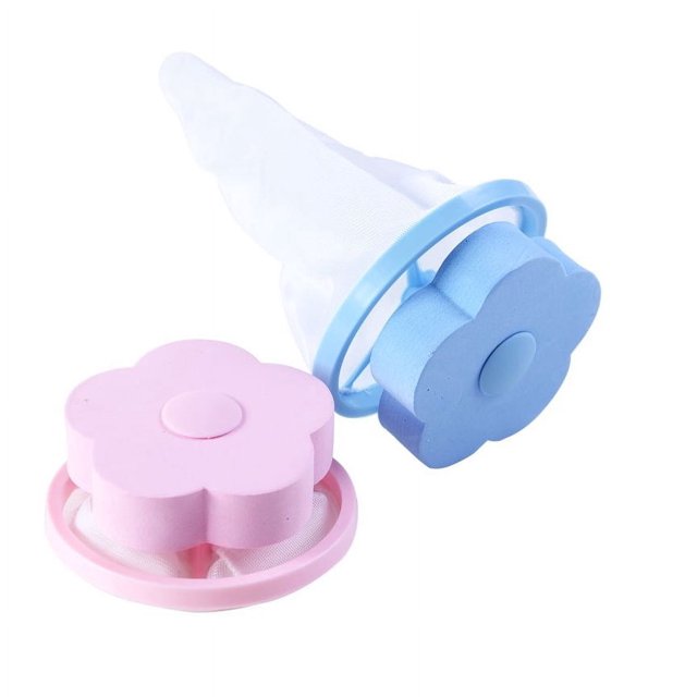 10 piezas de filtro de pelo para lavadora, bolsa de filtro de pelo con forma de flor reutilizable