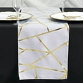 thumbnail image 2 of BalsaCircle 12" x 108" White Gold Geometric Polyester Table Runner Wedding Party Linens, 2 of 8