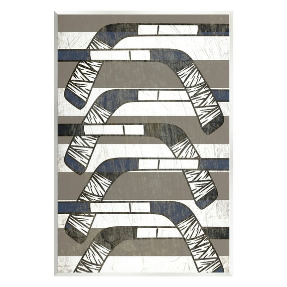 Stupell Industries Hockey Sticks Pattern Sports Painting Unframed Art Print Wall Art, 10 x 15