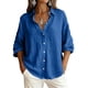 thumbnail image 5 of TaTaai Womens Linen Long Sleeve Button Down Cardigan Solid Color Loose Fit Collared Casual Open Front Blouse Gift, 5 of 6