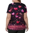 thumbnail image 4 of Womens Valentines Scrub Tops Plus Size Casual V Neck Cute Love Hearts Graphic Scrubs Loose Short Sleeve Scrub Shirts Nursing Uniform Medical Nurse Workwear with Pockets Wine M, 4 of 5