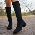 thumbnail image 3 of Bixock Boots for Women Zipper Tall Boots Round Toe Mid Heel Slip On Back Comfortable Daily Casual Outdoor Wear Fall Women Shoes, 3 of 9