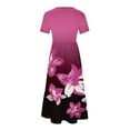 thumbnail image 4 of Fankiway Robe Longue Ample à Manches Courtes avec Poche et Col Rond Imprimé pour Femmes Rondes Robes de Printemps pour Femmes 5836, 4 of 4