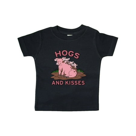 

Inktastic Hogs and Kisses with Cute Pig Family Gift Baby Boy or Baby Girl T-Shirt