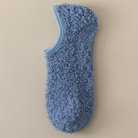 suxuMhao Coral Fleece Socks, 3 Pairs Blue Ankle Socks-Thermal Short Socks for Autumn, Fluffy Floor Socks with Warmth, One Size Fits Most, Soft Comfort for Daily Wear, Suitable for Home Use​