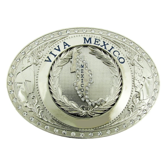 viva Mexico Country Flag Belt Buckle Huge Jumbo Heavy Large Cowboy Rodeo Metal Fashion Big Size Men Costume