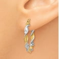 thumbnail image 3 of 14K White Gold & Rhodium 2.0mm Twisted Hoop Earrings 14k White Gold Earrings, 3 of 4