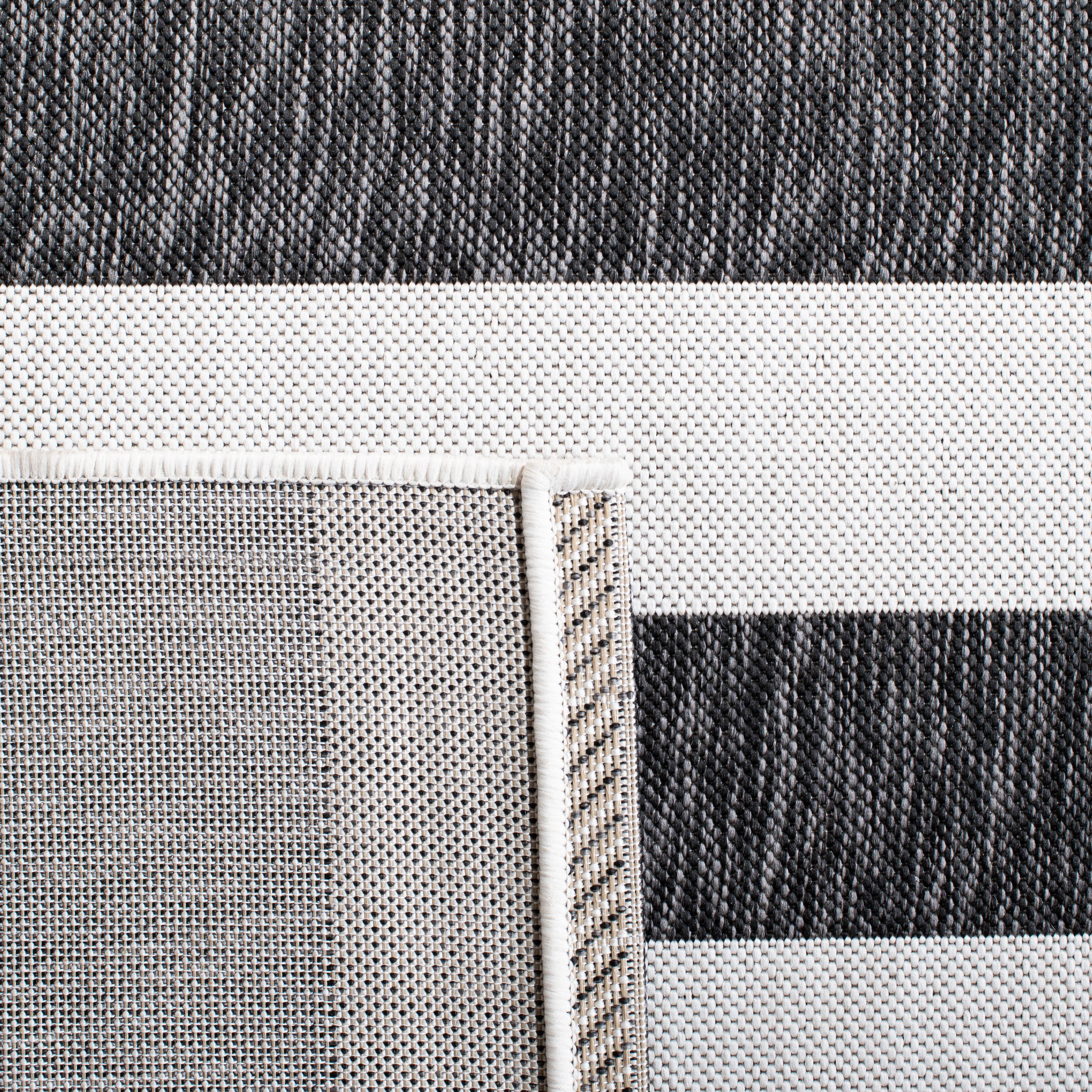 Safavieh Courtyard Earl Striped Indoor/Outdoor Area Rug, Ivory/Black, 4' x 4' Square