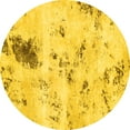 thumbnail image 1 of Ahgly Company Machine Washable Indoor Round Solid Yellow Modern Area Rugs, 7' Round, 1 of 4