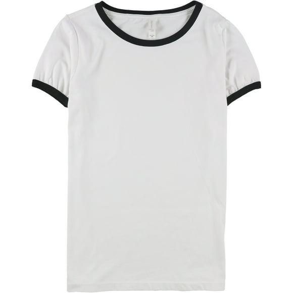 Hybrid Womens Honolulu Ringer Basic T-Shirt, White, Small
