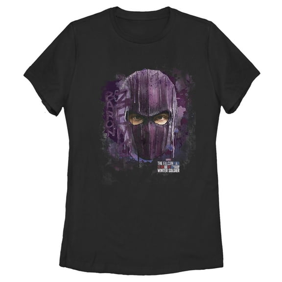 Women's Marvel The Falcon and the Winter Soldier Baron Zemo Graffiti  Graphic Tee Black 2X Large