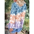 thumbnail image 2 of Women Long Sleeve Sweatshirt Colorblock Tie Dye Printed Pullover Tops(S-2XL), 2 of 4
