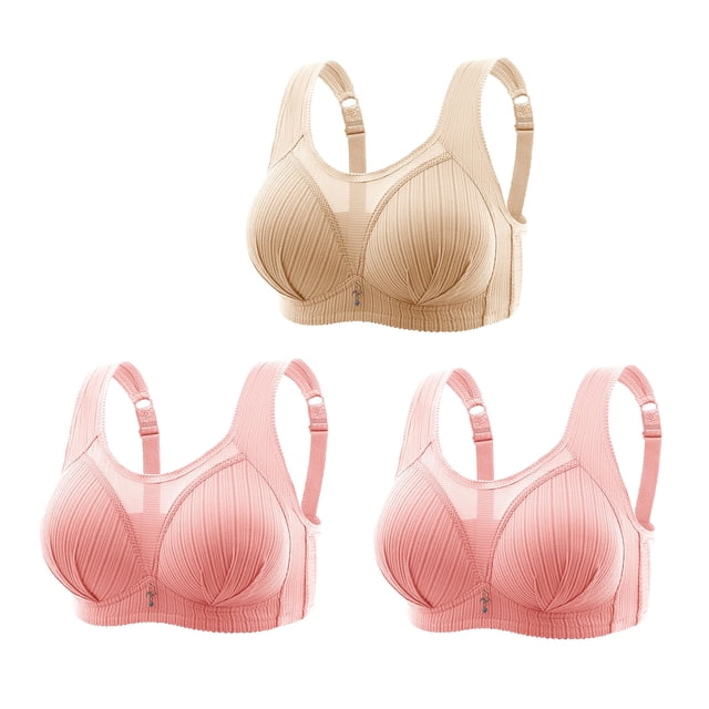 AherBiu 3pc Push up Bras for Women Full Coverage High Support Bralettes No Underwire Lift up Lightly Underwear