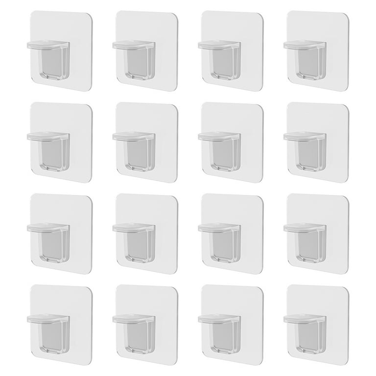 12 Pack Closet Shelf Bracket, Cabinet Adhesive Shelf Support Peg Bracket,  Punch Free Adhesive Clear Plastic Pegs Hanger Holder for Partition Kitchen