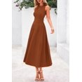 thumbnail image 4 of Vestido PRETTYGARDEN 2025 Midi Plisado Sin Mangas Caramelo Talla L, 4 of 8