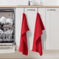 thumbnail image 5 of Simmore Premium Kitchen Towels, 100% Cotton Dish Towels for Drying Dishes, Ultra Soft Absorbent Ribbed Terry Towels Set with Hanging Loop, 18"x 28", 8 Pack, Red, 5 of 10
