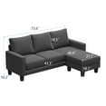 thumbnail image 5 of Lumihaven 70.8" L-Shaped Sectional Sofa with Ottoman Ergonomic Support Sofa Couch for Small Spaces Living Room, Apartment,Dark Gray, 5 of 8