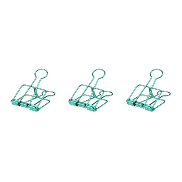 stanreset 1/2/3 20 Pieces Metal Paper Clip Anti-rust Unfading Solid Color Replacement Home Office File Examination Papers Clips Green 32mm 3PCS