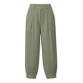 thumbnail image 6 of TaTaai Womens Solid Elastic Waist Pants with Pockets Loose Casual Trousers Bottoms for Daily Home, 6 of 6