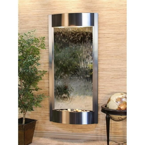 Adagio PWA2040 Pacifica Waters Stainless Steel Silver Mirror Wall Fountain