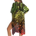 thumbnail image 5 of HELLHERO Colorful Geometric Floral Bathing Suit Cover Up Polyester Lightweight Free Size Womens Kimono Swimsuit Cover Up for Mom, 5 of 6