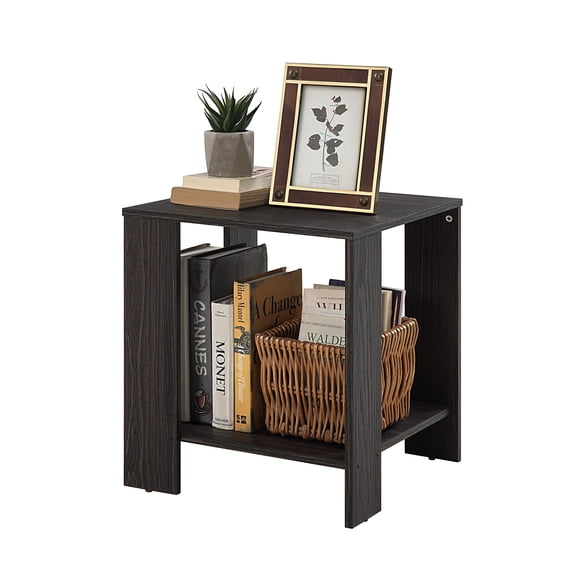 Huisenitre Simple Square End Table , Espresso Grain