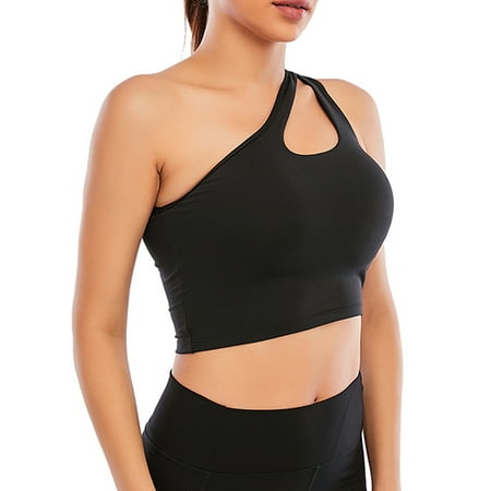 

Tinglu Sport Bra Women Sexy One Shoulder Underwear Lightweight Sportwear Vest