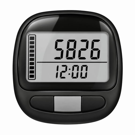 Clip-On 3D Pedometer for Walking – Step Counter & Distance Tracker with Large LCD Display for Seniors & All Ages