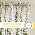 thumbnail image 6 of Green Pink Weeping Eucalyptus Kitchen Curtains Window Panels, Spring Summer Farmhouse Leaves Insulated Window Treatment Curtain, Grommet Curtains for Bedroom/Living Room/Bathroom, 2 Piece 42"Wx63"L, 6 of 8