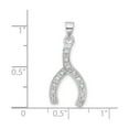 thumbnail image 3 of Sterling Silver Wishbone Pendant Necklace for Women with Cubic Zirconia Accents, Symbolic Lucky Charm Representing Hope and Luck, Elegant Minimalist Fashion Jewelry for Daily Wear, 3 of 6