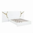 thumbnail image 3 of Modern Luxurious 5-Piece Eastern King Bedroom Set, High Gloss Finish Wood Bed Set with Gold Vein Accent, White, 3 of 12