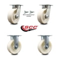 thumbnail image 2 of 6 Inch Kingpinless Nylon Wheel Caster Set 2 Swivel Locks 2 Rigid Service Caster, 2 of 2