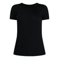 thumbnail image 6 of Time and Tru Women's Ribbed Tee with Short Sleeves, Sizes XS-XXXL, 6 of 6