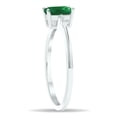 thumbnail image 2 of SZUL Women's Emerald and Diamond Sparkle Ring in 10K White Gold, 2 of 5