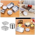 thumbnail image 3 of 3pcs Stainless Steel Sample Boxes Canteen Crisper Boxes with Lid (Silver), 3 of 8
