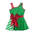 thumbnail image 3 of YiZYiF Kids Girls Sequins Striped Tutu Dress Christmas Dance Costume Figure Skating Dresses Green-A 10, 3 of 6
