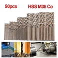 thumbnail image 2 of 50pcs HSS-Co 5% M35 Cobalt Drill Bit Set Titanium Coated HSS High Speed Steel Drill Bits Set Power Tools 1/15/2/25/3mm, 2 of 5