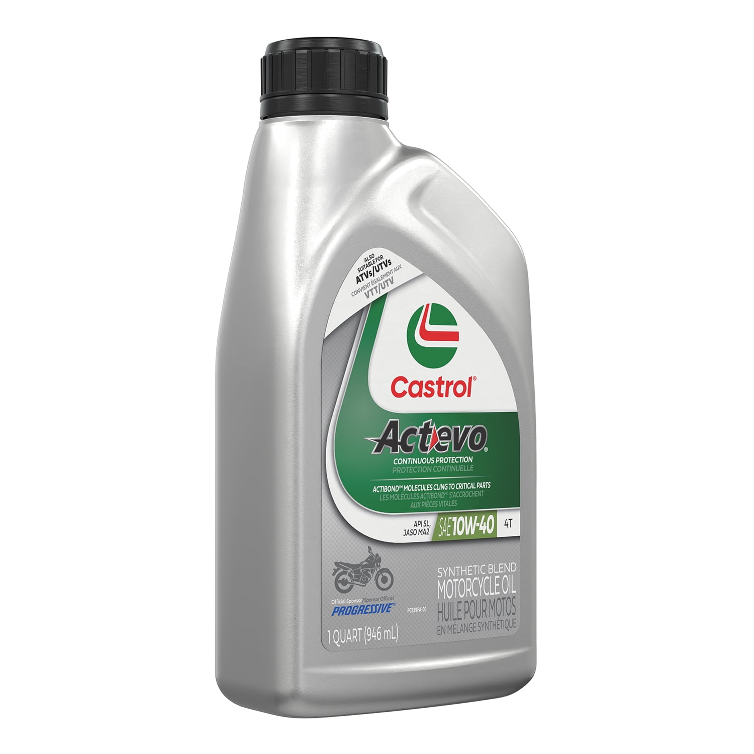 (2 pack) Castrol Actevo 4T 10W-40 Part Synthetic Motorcycle Oil, 1 Quart
