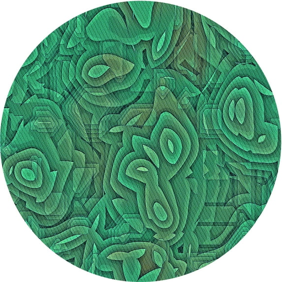 Ahgly Company Indoor Square Patterned SpringGreen Area Rugs, 3' Square