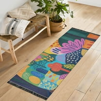 Yayeee Hallway Runner Rug 2'x6' Non Slip Machine Washable with Rubber Backing, Art Plants