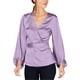 thumbnail image 1 of INC Blusa cruzada con mangas tipo blusón para mujer, Púrpura, Mediana, 1 of 1