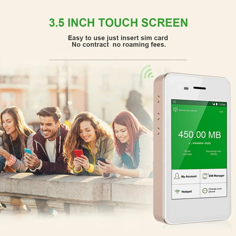 Travel Hotspot G2 Pro Portable Mobile Wireless Modem Mini 4G LTE Wifi Sharing SIM Card Router Touch Screen White