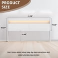 thumbnail image 2 of Full Size Headboard with LED Lights, Storage Cabinet & Built-in Charging Station, Modern Wooden Headboard with Baseboard Groove Design, Easy Assembly, 2 of 7